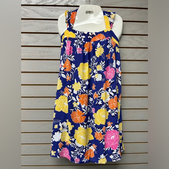 Emily Wonder Dresses & Skirts - Vibrant Floral Mini Dress - Blue, Yellow, Pink, Orange